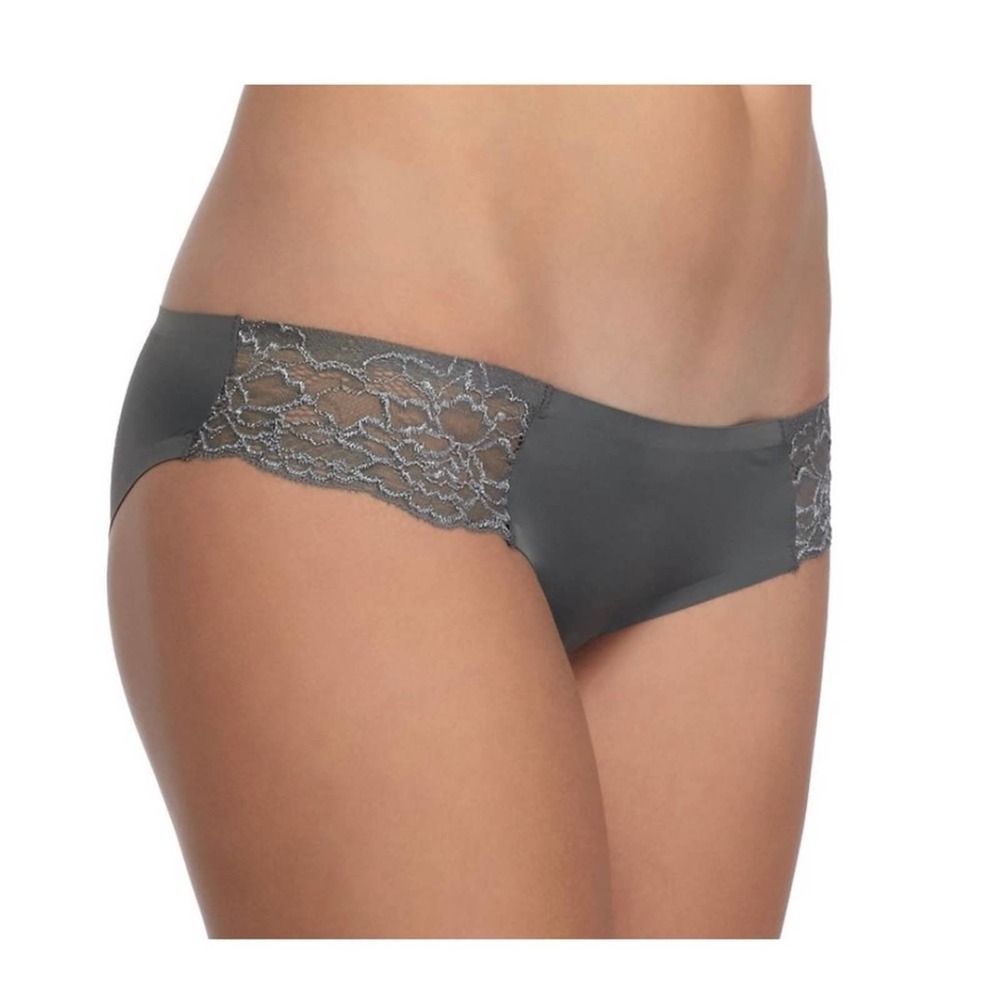 NEW! FREE PEOPLE smooth bikini gray lacie undies undie ingerie lace panty Med